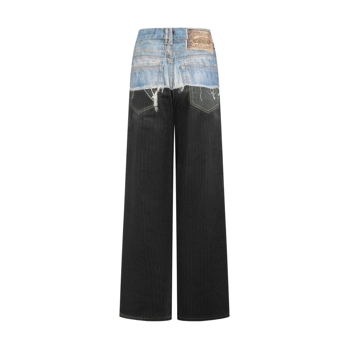 Acne Studios Patchwork Distressed Wide‑Leg Jeans