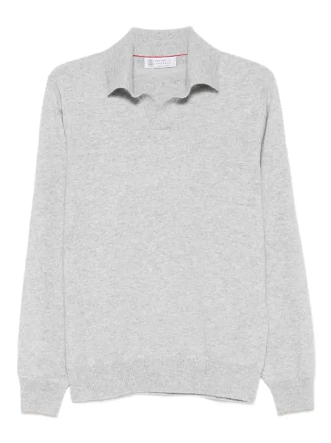 Brunello Cucinelli long-sleeve polo sweater