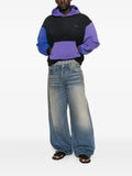 ERL colour-block logo-patch hoodie