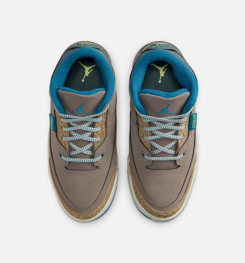Air Jordan 3 Retro Olive Grey Preschool Lifestyle Shoes - Olive Grey/Green Abyss/Khaki/Sea Glass