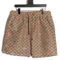 Gucci Allover Double-G-Style Color-Accent Drawstring Shorts - Tan
